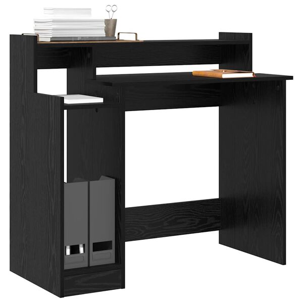 vidaXL Bureau Ch&ecirc;ne noir 97 x 45 x 90 cm Bois d'ing&eacute;nierie