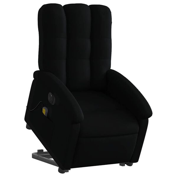 vidaXL Fauteuil inclinable de massage &eacute;lectrique Noir Tissu