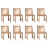 vidaXL Chaises de jardin lot de 8 avec coussins Bois de teck massif