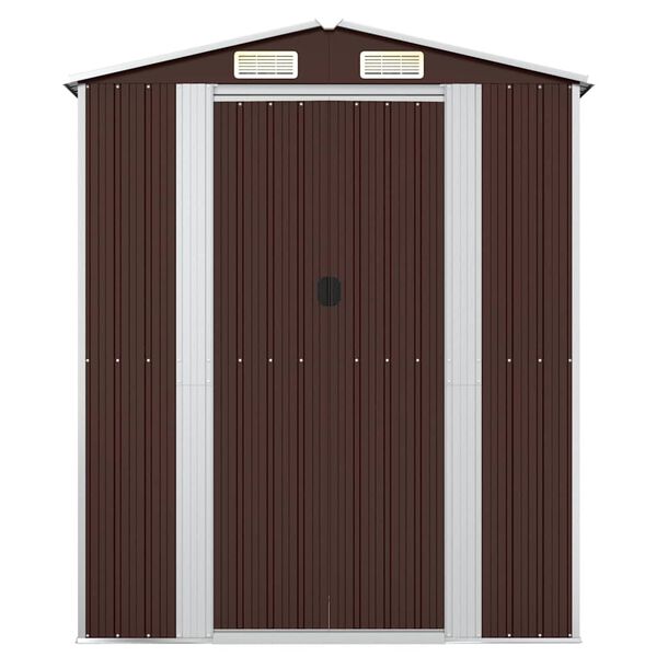 vidaXL Abri de jardin Marron fonc&eacute; 192x108x223 cm Acier galvanis&eacute;