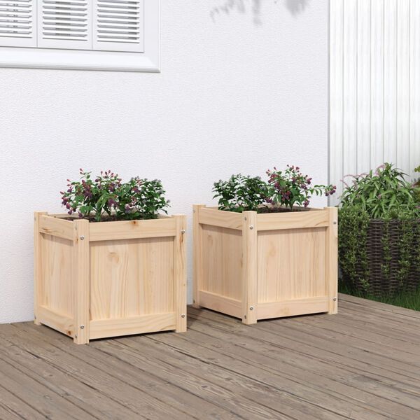 vidaXL Jardini&egrave;res 2 pcs bois de pin massif