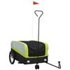 vidaXL Remorque de v&eacute;lo noir et vert 45 kg fer