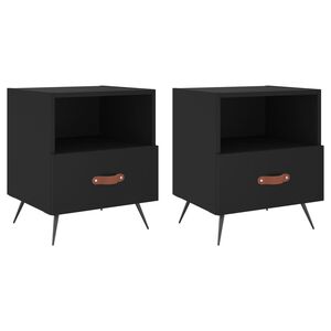 vidaXL Tables de chevet 2 pcs noir 40x35x47,5 cm bois d&rsquo;ing&eacute;nierie