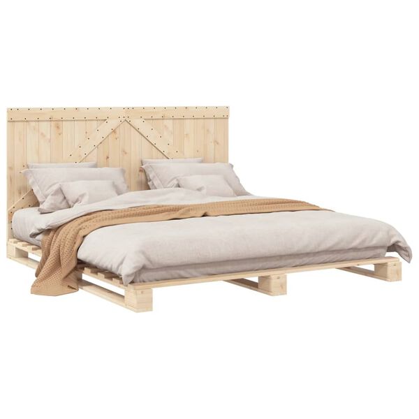 vidaXL Cadre de lit sans matelas avec t&ecirc;te de lit 200x200 cm