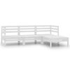 vidaXL Salon de jardin 4 pcs Bois de pin massif Blanc