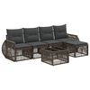 vidaXL Ensemble de canap&eacute; de jardin 6 pc Gris et Gris fonc&eacute; polyrotin