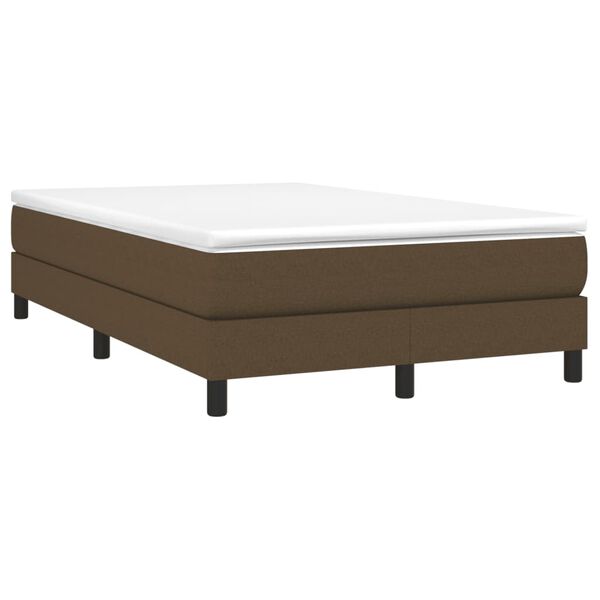 vidaXL Sommier &agrave; lattes de lit et matelas marron fonc&eacute; 120x190cm tissu