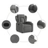 vidaXL Fauteuil inclinable en tissu gris foncé
