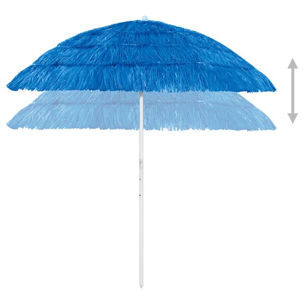 vidaXL Parasol de plage Hawaii bleu 240 cm