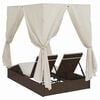 vidaXL Transat double avec toit Marron 205 x 129 x 200 cm Rattan PE