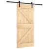 vidaXL Porte coulissante Naturel et noir 95 x 210 cm