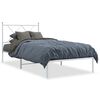 vidaXL Cadre de lit m&eacute;tal sans matelas avec t&ecirc;te de lit blanc 90x200cm