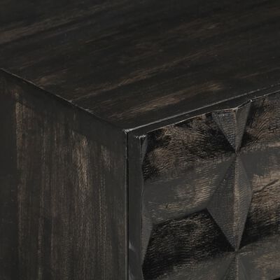 vidaXL Table de chevet Noir 40x29x50 cm Bois de manguier solide