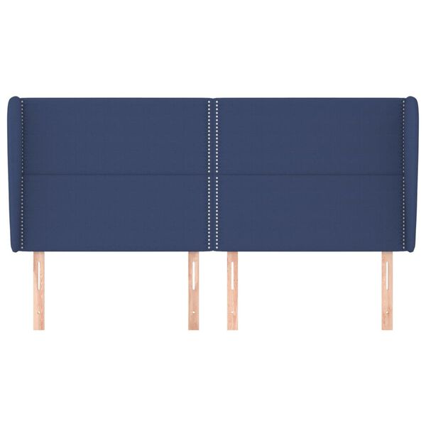 vidaXL T&ecirc;te de lit avec oreilles Bleu 183x23x118/128 cm Tissu