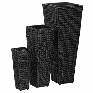 vidaXL Lits sur&eacute;lev&eacute;s 3 pcs Jacinthe d'eau Noir