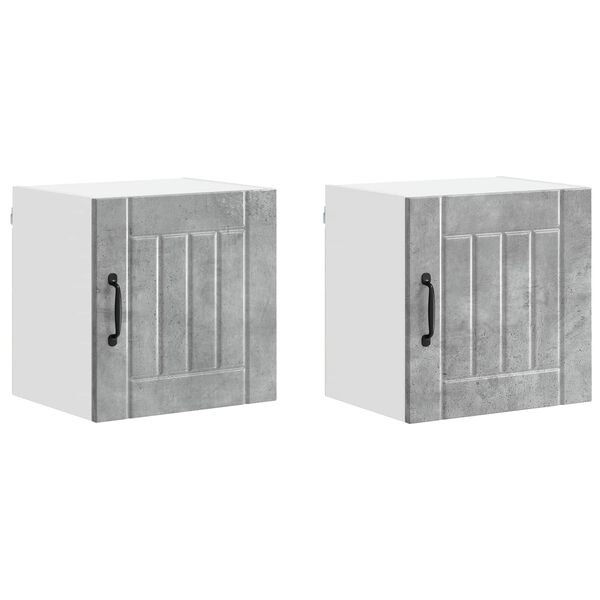 vidaXL Armoire de cuisine Lucca 2 pcs Gris b&eacute;ton 40 x 31 x 40 cm