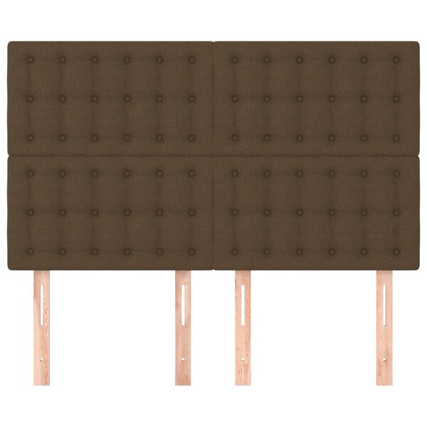 vidaXL T&ecirc;te de lit Marron fonc&eacute; 144 x 5 x 118/128 cm Tissu