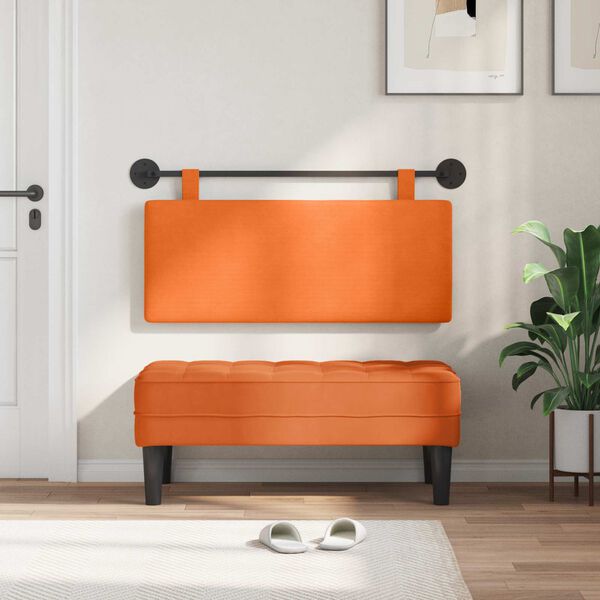 vidaXL T&ecirc;te de lit suspendue Montage mural Uni Tissu en velours c&ocirc;tel&eacute;