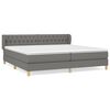 vidaXL Sommier &agrave; lattes de lit avec matelas Gris fonc&eacute; 200x200cm Tissu