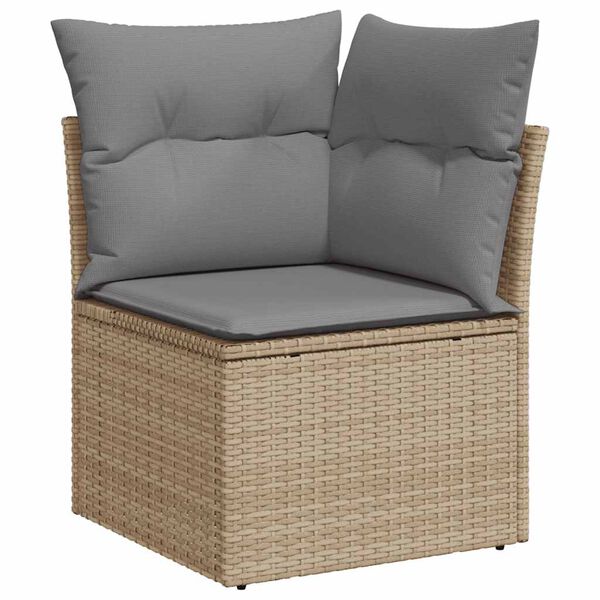 vidaXL Salon de jardin avec coussins 6 pcs beige r&eacute;sine tress&eacute;e