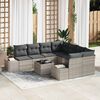 vidaXL Ensemble de canapé de jardin 9 pcs Gris clair polyrotin