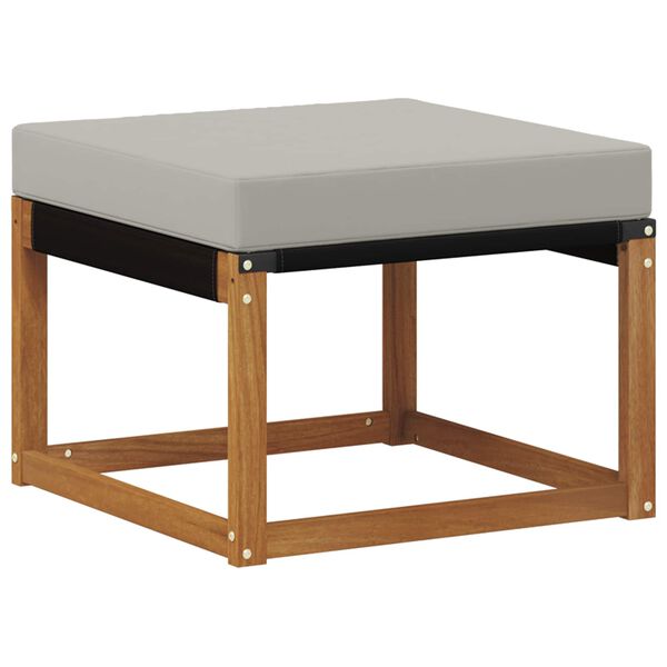 vidaXL Pouf d'Ext&eacute;rieur Bois d'acacia massif et tissu Textil&egrave;ne