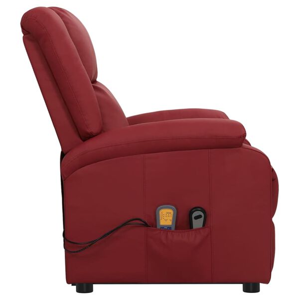 vidaXL Fauteuil de massage Rouge bordeaux Similicuir