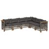vidaXL Salon de jardin 6 pcs avec coussins gris résine tressée