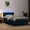 vidaXL Sommier &agrave; lattes de lit et matelas et LED bleu fonc&eacute; 80x220 cm velours
