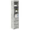 vidaXL Buffet haut gris béton 37,5x35x180 cm bois d'ingénierie