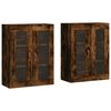 vidaXL Armoires murales 2 pcs ch&ecirc;ne fum&eacute; bois d'ing&eacute;nierie