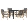 vidaXL Ensemble de salle &agrave; manger pour jardin 5 pc Beige polyrotin