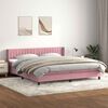 vidaXL Sommier &agrave; lattes de lit avec matelas rose 180x210 cm velours