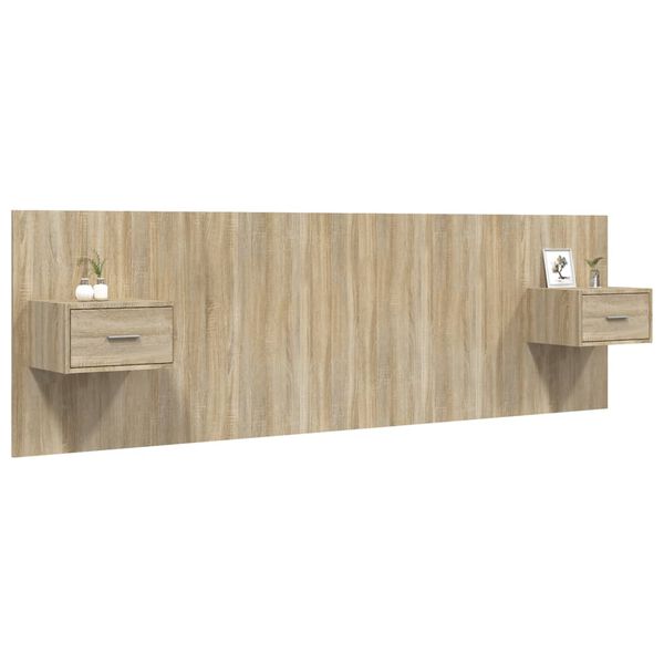 vidaXL Tête de lit avec armoires Chêne sonoma Bois d'ingénierie