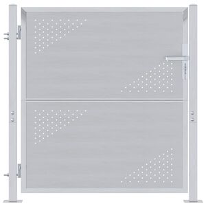 vidaXL Porte de Jardin Argent&eacute; 85 x 97 cm Acier inoxydable