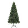 vidaXL Arbre de Noël artificiel pré-éclairé pommes de pin vert 210 cm