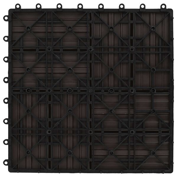 vidaXL Carreau de terrasse 11 pcs Marron fonc&eacute; 30 x 30 cm WPC