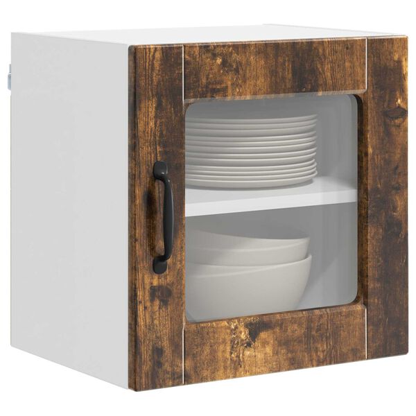 vidaXL Armoire de cuisine avec porte 2 pcs Ch&ecirc;ne fum&eacute; 40 x 31 x 40 cm