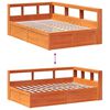 vidaXL Lit biblioth&egrave;que sans matelas cire marron 120x190cm pin massif