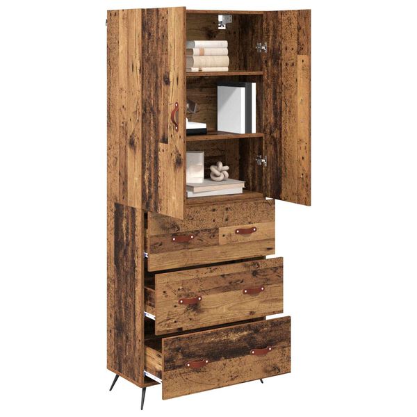 vidaXL Haut Armoire Bois Ancien 69,5 x 34 x 180 cm Bois d'ing&eacute;nierie