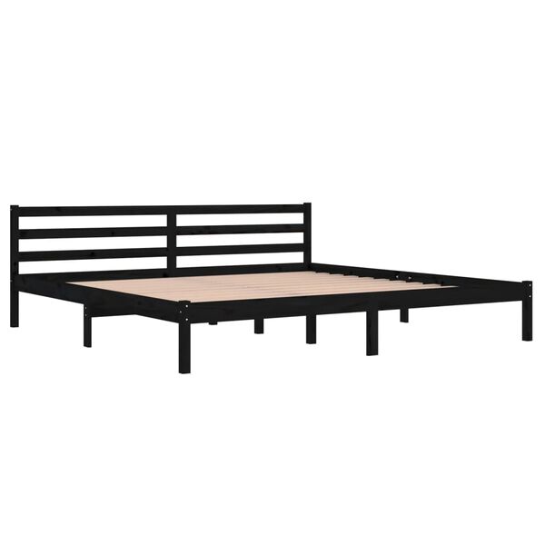 vidaXL Cadre de lit sans matelas bois massif de pin 200x200 cm noir