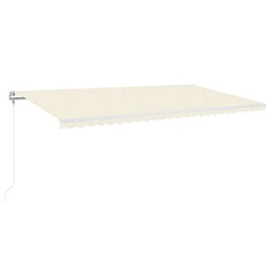 vidaXL Auvent automatique avec capteur de vent et LED 600x300 cm Cr&egrave;me