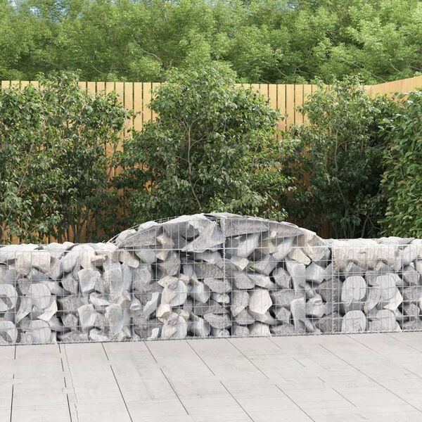vidaXL Paniers à gabions arqués 15 pcs 300x50x60/80 cm fer galvanisé