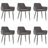 vidaXL Chaises &agrave; manger lot de 6 gris fonc&eacute; velours