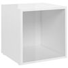 vidaXL Meubles TV 4 pcs blanc brillant 37x35x37 cm bois d&rsquo;ing&eacute;nierie