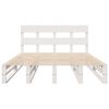 vidaXL Cadre de lit sans matelas blanc 140x190 cm bois de pin massif