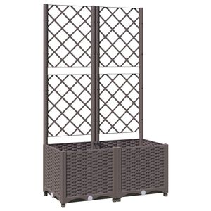 vidaXL Jardini&egrave;re avec treillis Marron 80x40x136 cm PP