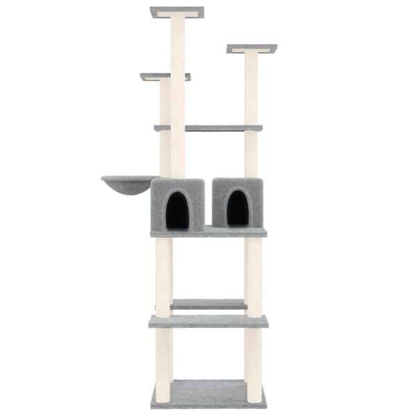 vidaXL Arbre &agrave; chat avec griffoirs en sisal Gris clair 167 cm