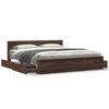 vidaXL Cadre de lit t&ecirc;te de lit sans matelas ch&ecirc;ne marron 200x200 cm