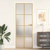 vidaXL Porte int&eacute;rieure mince dor&eacute; 76x201,5 cm verre tremp&eacute; aluminium